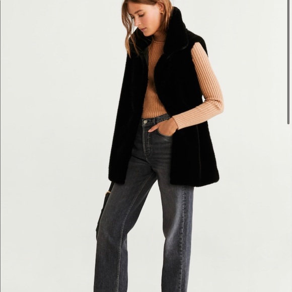 Mango Jackets & Blazers - NWT Mango Faux Fur Long vest